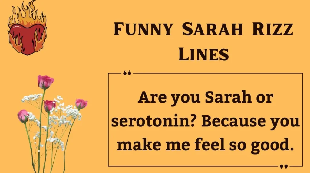 Funny Sarah Rizz Lines