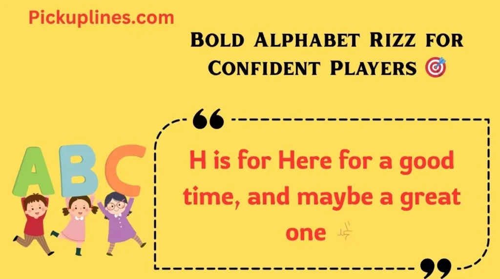 Bold Alphabet Rizz for Confident Players 