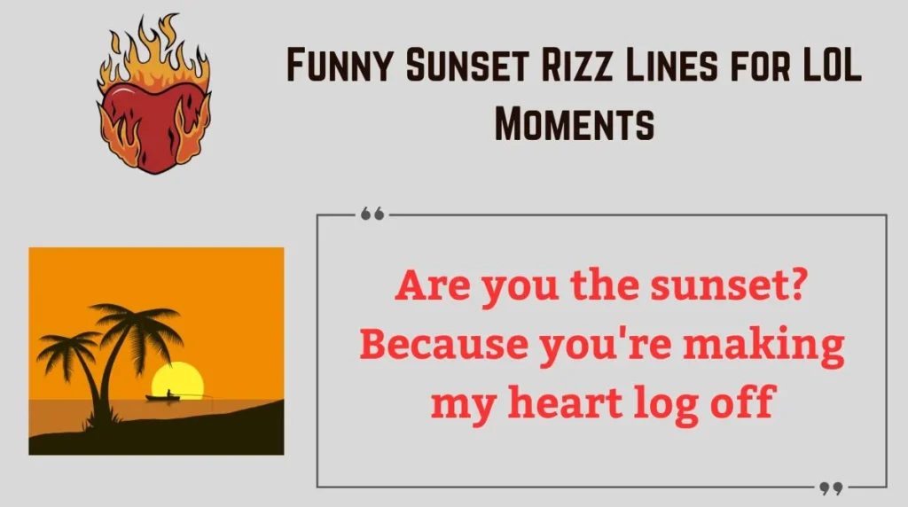 Funny Sunset Rizz Lines for LOL Moments