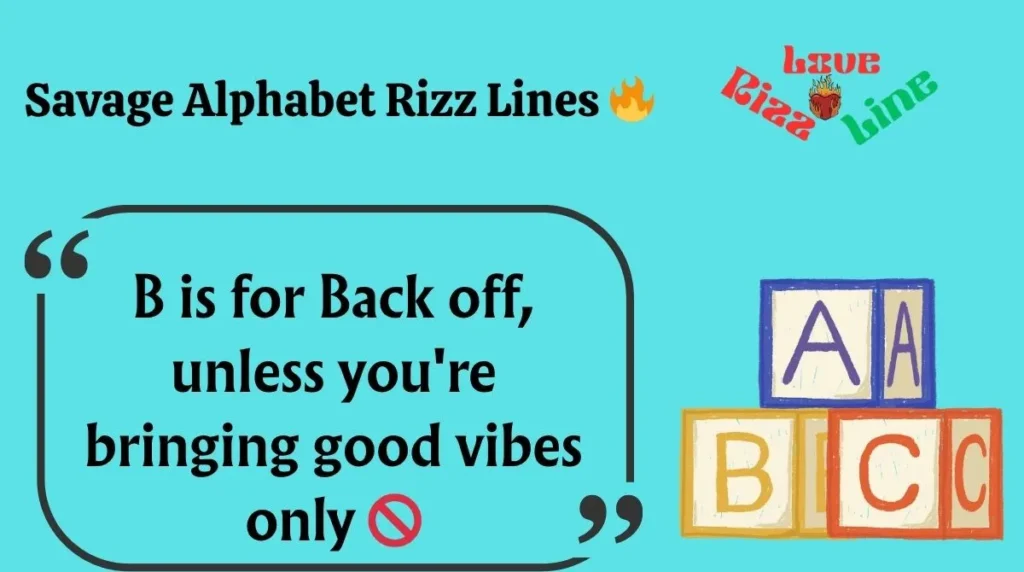 Savage Alphabet Rizz Lines 