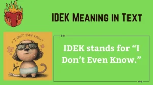 IDEK Meaning in Text